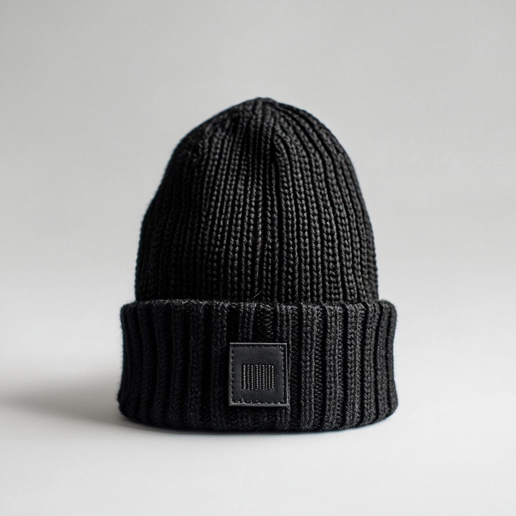 Minimalist Black Knitted Beanie – Timeless Comfort & Style